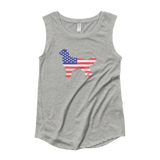 Dog Bless America Ladies’ Cap Sleeve T-Shirt
